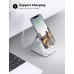 Lamicall Cell Phone Stand, Desk Phone Holder Cradle, Compatible with Phone 12 Mini 11 Pro Xs Max XR X 8 7 6 Plus SE, All Smartphones Charging Dock, Office Desktop Accessories - Silver